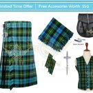 Scottish Gunn Ancient Tartan 8 Yard KILT Fly plaid - Brooch - kilt pin - Flashes - Sporran  Vest