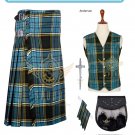 New Scottish 8 Yard Anderson Tartan kilts for men Highland Multi tartan Casual men's kilt