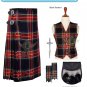 New Scottish 8 Yard Black Stewart Tartan kilts for men Highland Multi tartan Casual men's kilt
