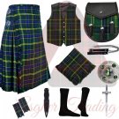 Highland Men's Traditional Scottish US Army Tartan 8 Yard Kilt With Accessories