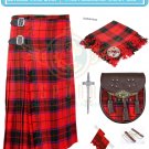 Scottish Handmade Tartan 8 yard kilt - Scottish Rose Tartan kilt & Accessories