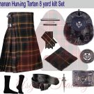 MEN'S 8 YARD KILT Buchanan Hunting TARTAN Kilt Highland Kilts & Accessories