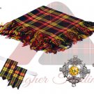 Scottish Traditional Buchanan Tartan kilt Fly plaid - kilt Flashes Thistle kilt Pin Brooch