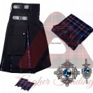 Tartan Utility Kilt Black Cotton kilt Pride of Scotland Kilt Flyplaid Brooch Pin Tartan Utility Kilt Black Cotton kilt Pride of Scotland Kilt Flyplaid Brooch Pin