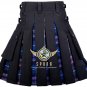 Tartan Utility Kilt Black Cotton kilt Pride of Scotland Kilt Flyplaid Brooch Pin