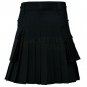 Handmade Black Utility Kilt Leather Straps Utility Kilt & Custom Size Kilts
