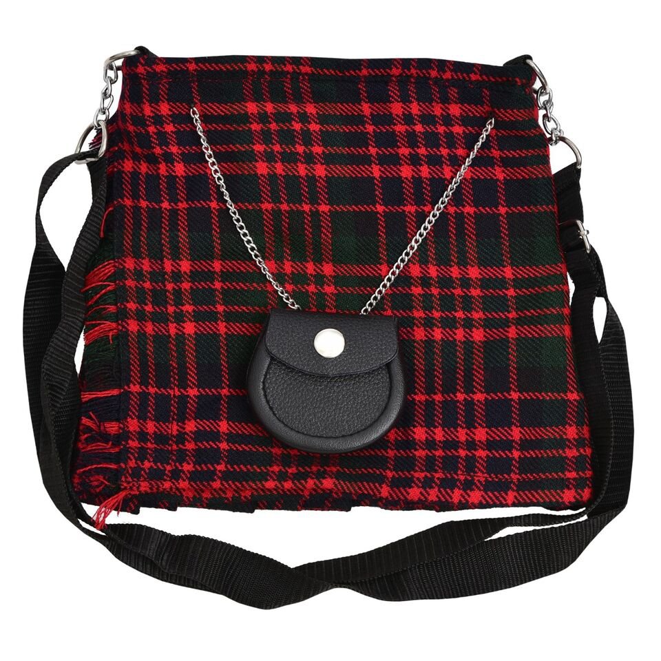 Ladies Shoulder Bag Scottish MacDonald Tartan HAND BAG Passport Holder LADIES/GIRLS