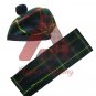 Scottish Highland Hunting Stewart Tartan Scarf Traditional Tam o' Shatner Bonnet KILT Hat & Sash