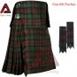 Scottish Handmade Traditional 8 Yard Kilt Brown Watch Tartan Kilt For Men's Free Flashes