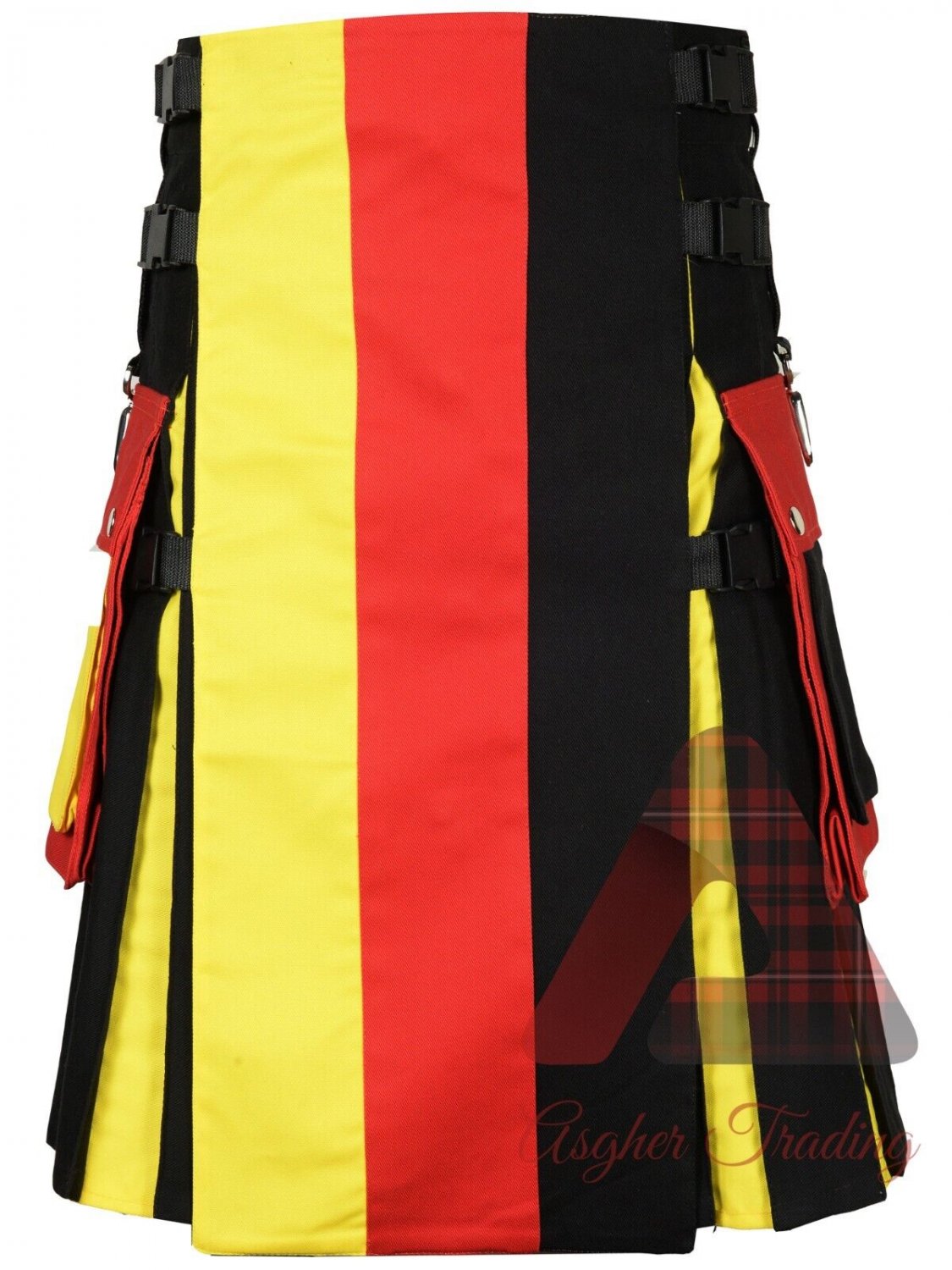 Utility Kilt For Men's - Handmade Kilt - German Flag Kilt - 100% Cotton Kilt