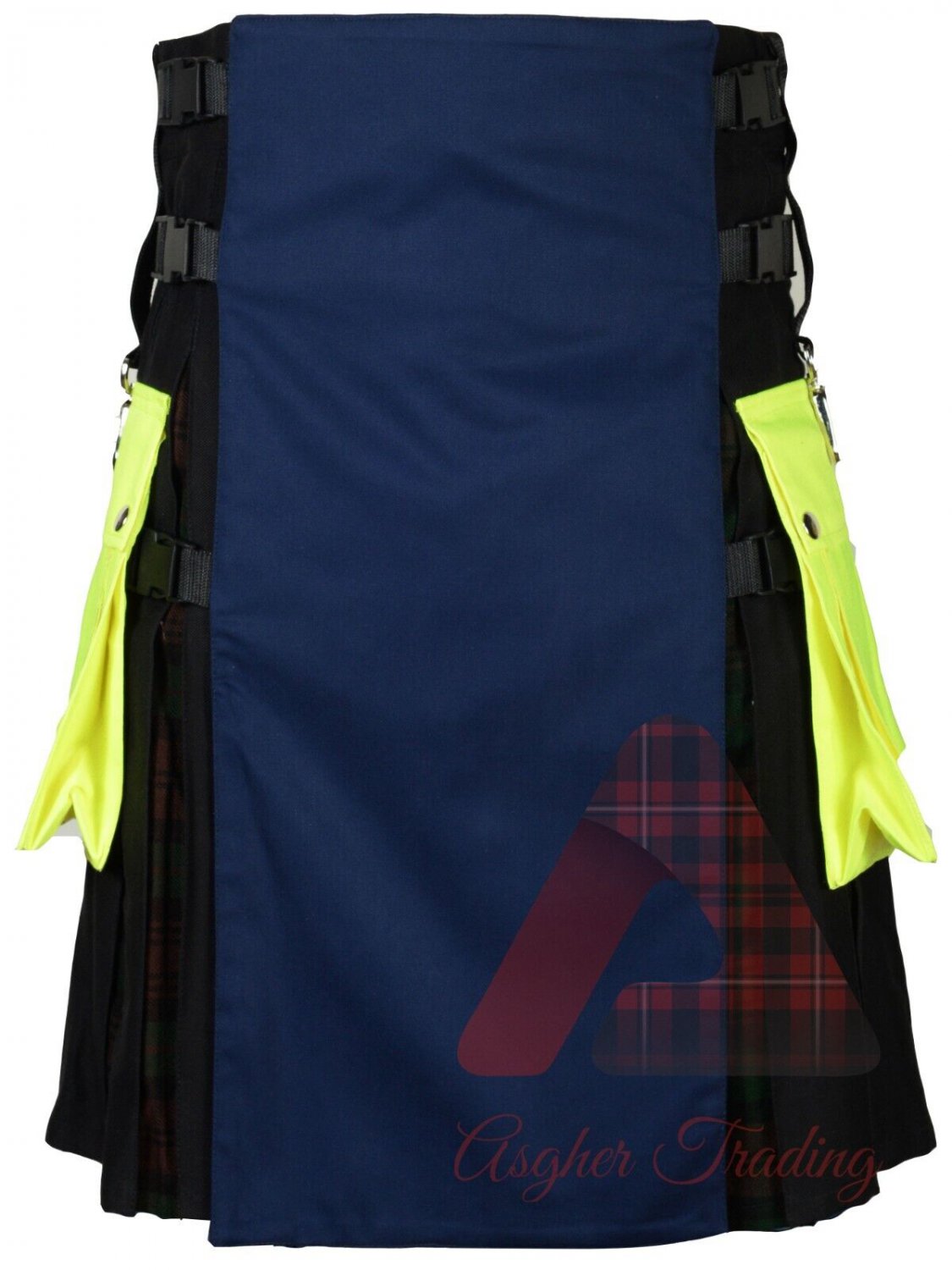 Scottish Handmade Utility Kilt - Men's Brown Watch Tartan Kilt - Cotton kilt