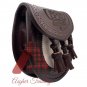Scottish Handmade Traditional Kilts Semi Dress Sporran Bag With Belt & Chain