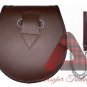 Scottish Handmade Traditional Kilts Semi Dress Sporran Bag With Belt & Chain