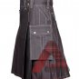 Scottish Handmade Traditional Utility kilt Brown Cotton Six Pockets Custom Size