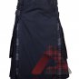 Men's Scottish Handmade Grey Watch Tartan Hybrid Kilt, Utility Kilt Custom Size