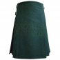 Scottish Handmade Traditional 100% Green Wool kilt Custom Size kilts For Men
