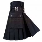 Handmade Utility Kilt For Men Black Utility Deluxe Hybrid Kilt & Custom Size Kilts