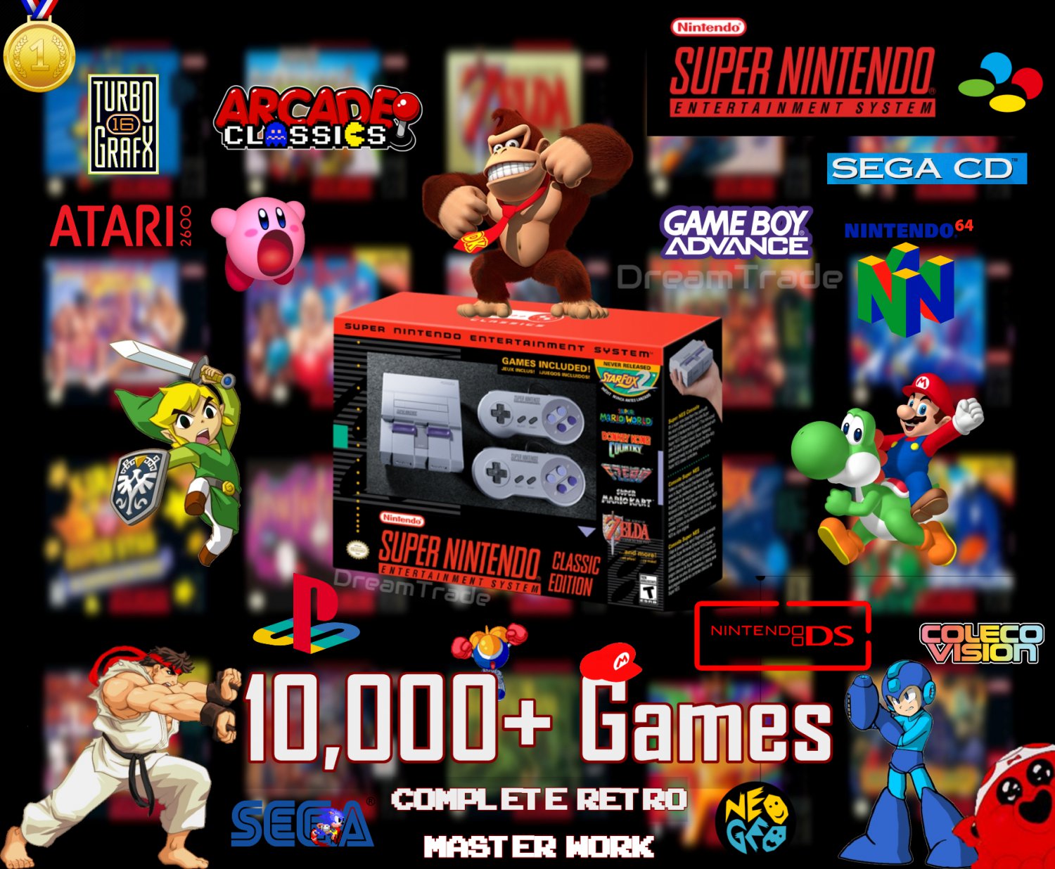 Super Nintendo SNES Classic Retro Gaming Console 10,000 ...