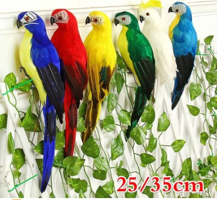 25/35cm Handmade Simulation Parrot Creative Feather Lawn