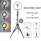 Dimmable LED Selfie Ring Light with Tripod USB Selfie Light Ring Lamp