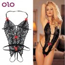 OLO Erotic Lingerie Sexy Costumes Lace Siamese Perspective Three-Point