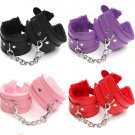 Sexy Adjustable PU Leather Plush Handcuff