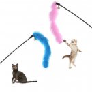 Cat Interactive Toy Stick Feather Wand With Mouse Cage