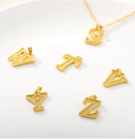 Tiny Gold Initial Letter Necklace