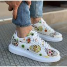 LACE UP SKULL WHITE SPORT SNEAKERS