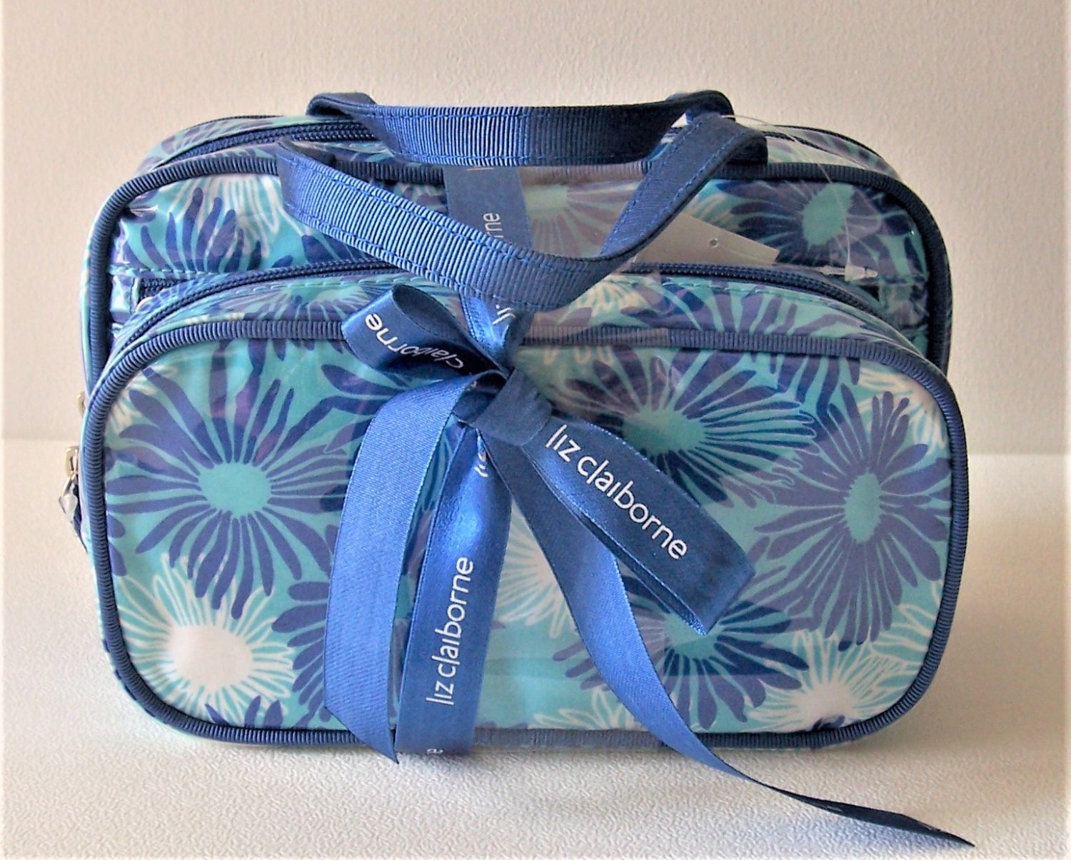 Liz Claiborne 2 Piece Cosmetic Case / Make up Travel Bag