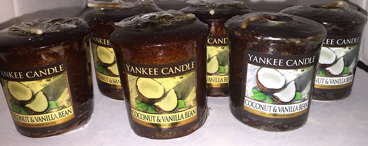 Yankee Candle Lot of 6 Coconut & Vanilla Bean Votive Candles