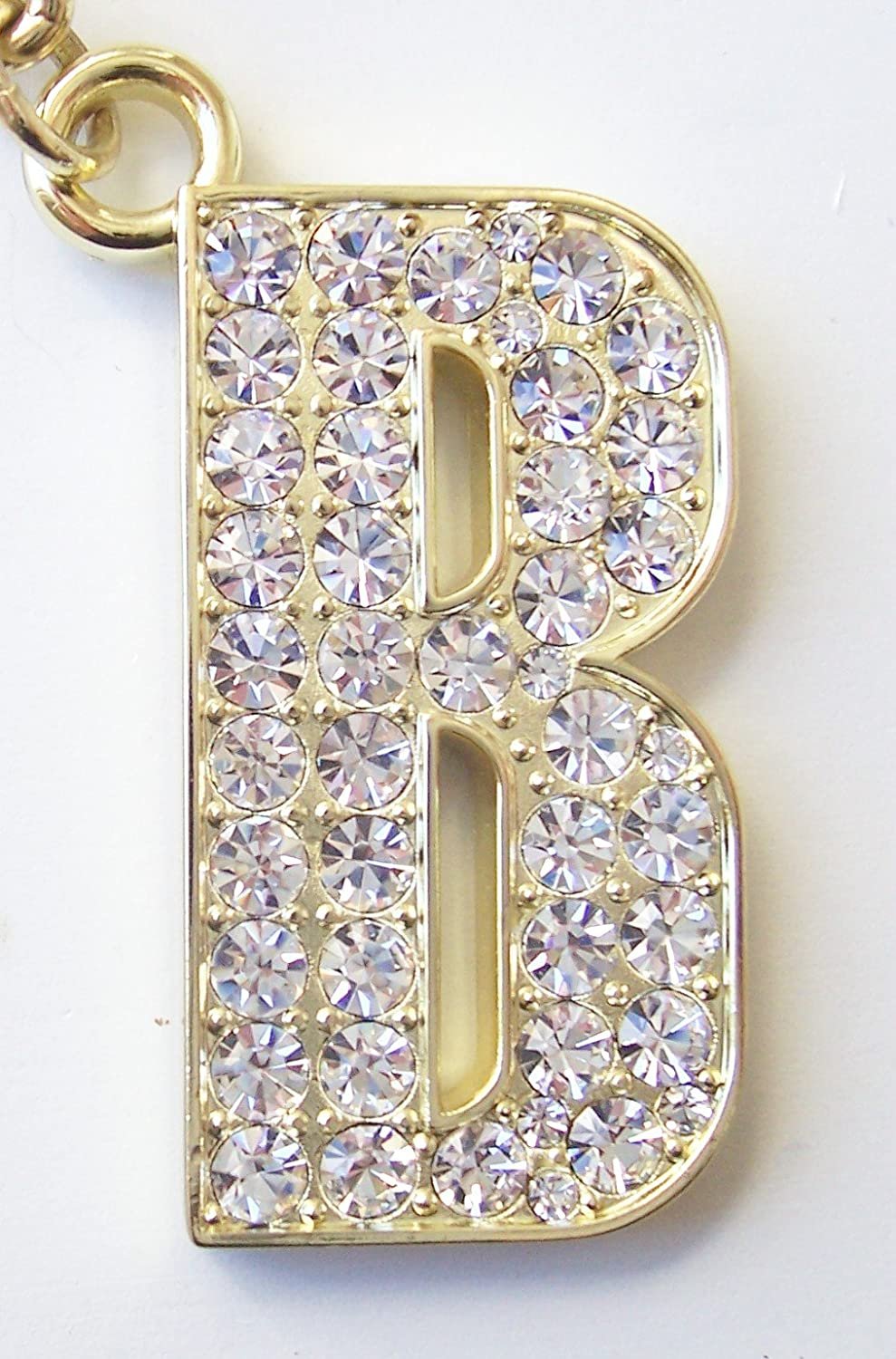 Argento SC Initial Letter " B " Charm Keychain (Goldtone)