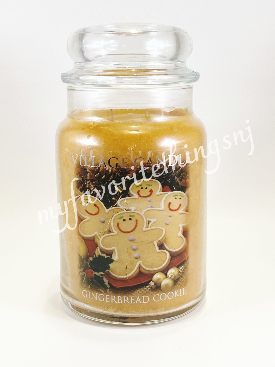 Village Candle Gingerbread Cookie Large 26 FL OZ Candle, 2 Wicks