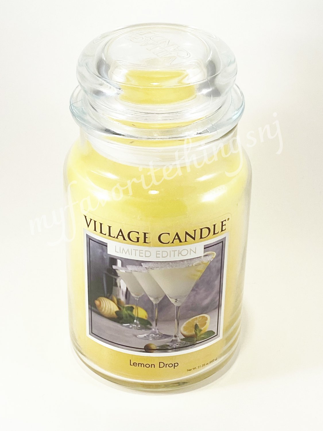 Village Candle Lemon Drop Large 2 Wick 26 oz Limited Edition Jar Candle
