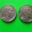 American Indian Head Baffle Nickels Five Cents - Set of 2(1936-1937).