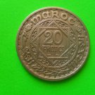20 FRANCS MOROCCO MOHAMMED (1927-1961) 1352 H  -VERY RARE-.