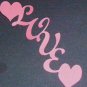 set of 2 DIE CUT WORD, LOVE WITH HEARTS