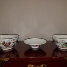 Beautiful Set of Chinese Bowls with colorful butterflies.