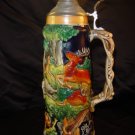 GERMAN STEIN 1032 Stag and Boar Stein  Hunt Theme Stein