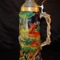 GERMAN STEIN 1032 Stag and Boar Stein  Hunt Theme Stein