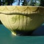 Antique Yellow Ware Green Cream Large Mixing Bowl 12"