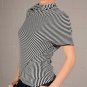 Small Freeway Black & White Striped Asymmetrical Top