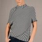 Medium Freeway Black & White Striped Asymmetrical Top