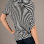 Medium Freeway Black & White Striped Asymmetrical Top