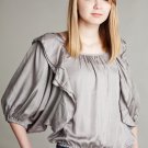 Ryu Silver Modern Peasant Medium Blouse