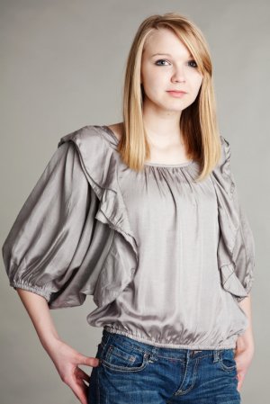 Ryu Silver Modern Peasant Medium Blouse