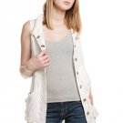 MurMur White Sleeveless Linen Small Jacket Vest