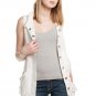 MurMur White Sleeveless Linen Small Jacket Vest