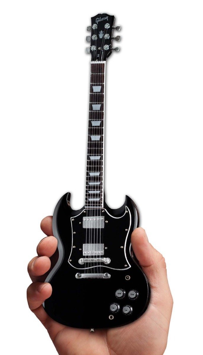 This officially licensed Axe Heaven Gibson SG standard ebony mini guitar co...