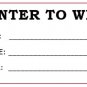 ENTER TO WIN Raffle Tickets Red Stub Black Letters | Downloadable PDF | Printable Tickets | Lotto
